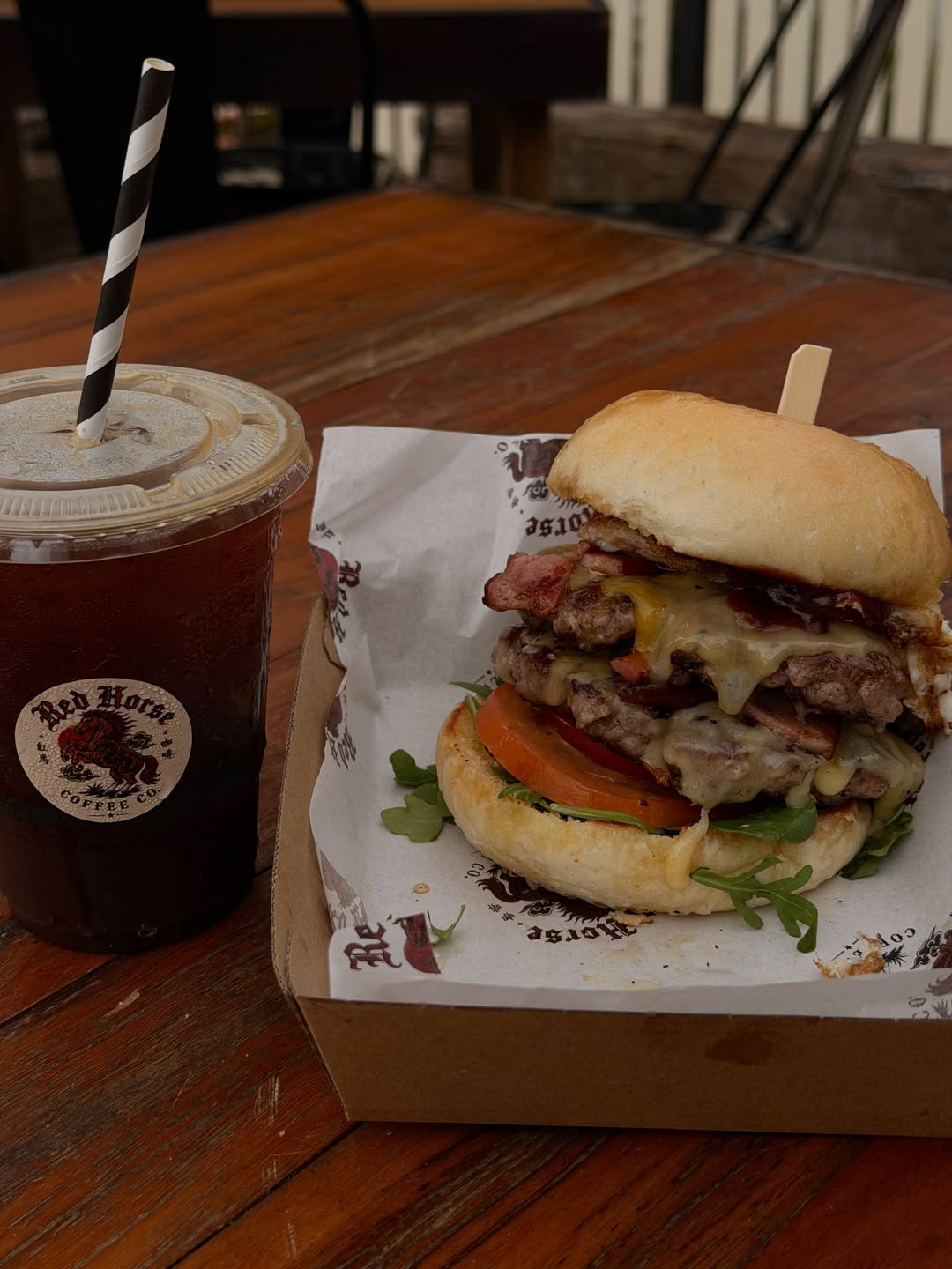Big Brekkie Burger at Red Horse Coffee Co.